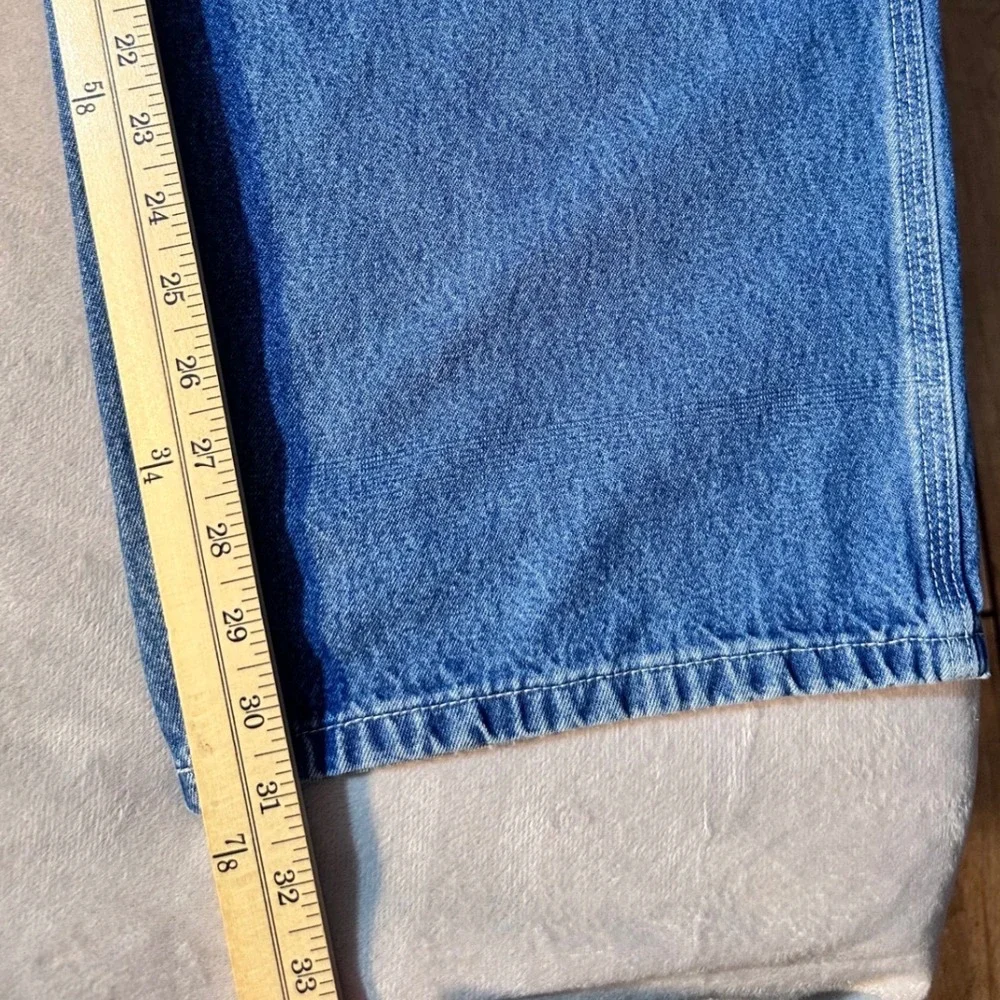 Carhartt Mens Loose Fit Carpenter Jeans Blue Denim Utility Work Pants 46x31